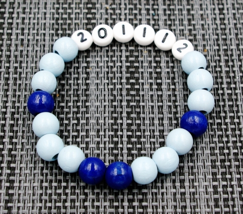 Armband mit Namen - Babyblau "201112"