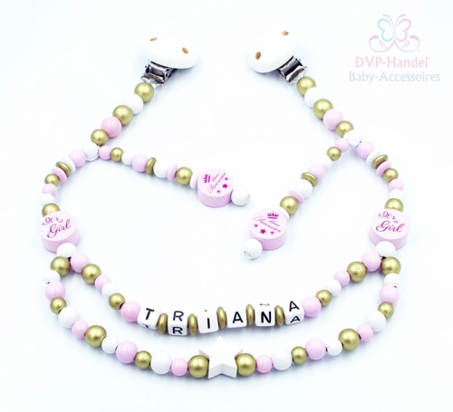 Kinderwagenkette mit Namen - It´s a Girl "Triana"