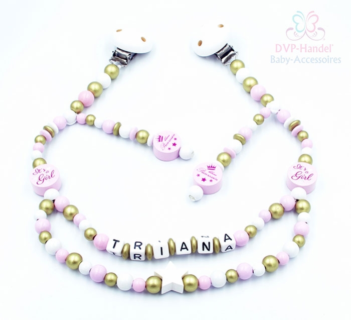 Kinderwagenkette mit Namen - It´s a Girl "Triana"